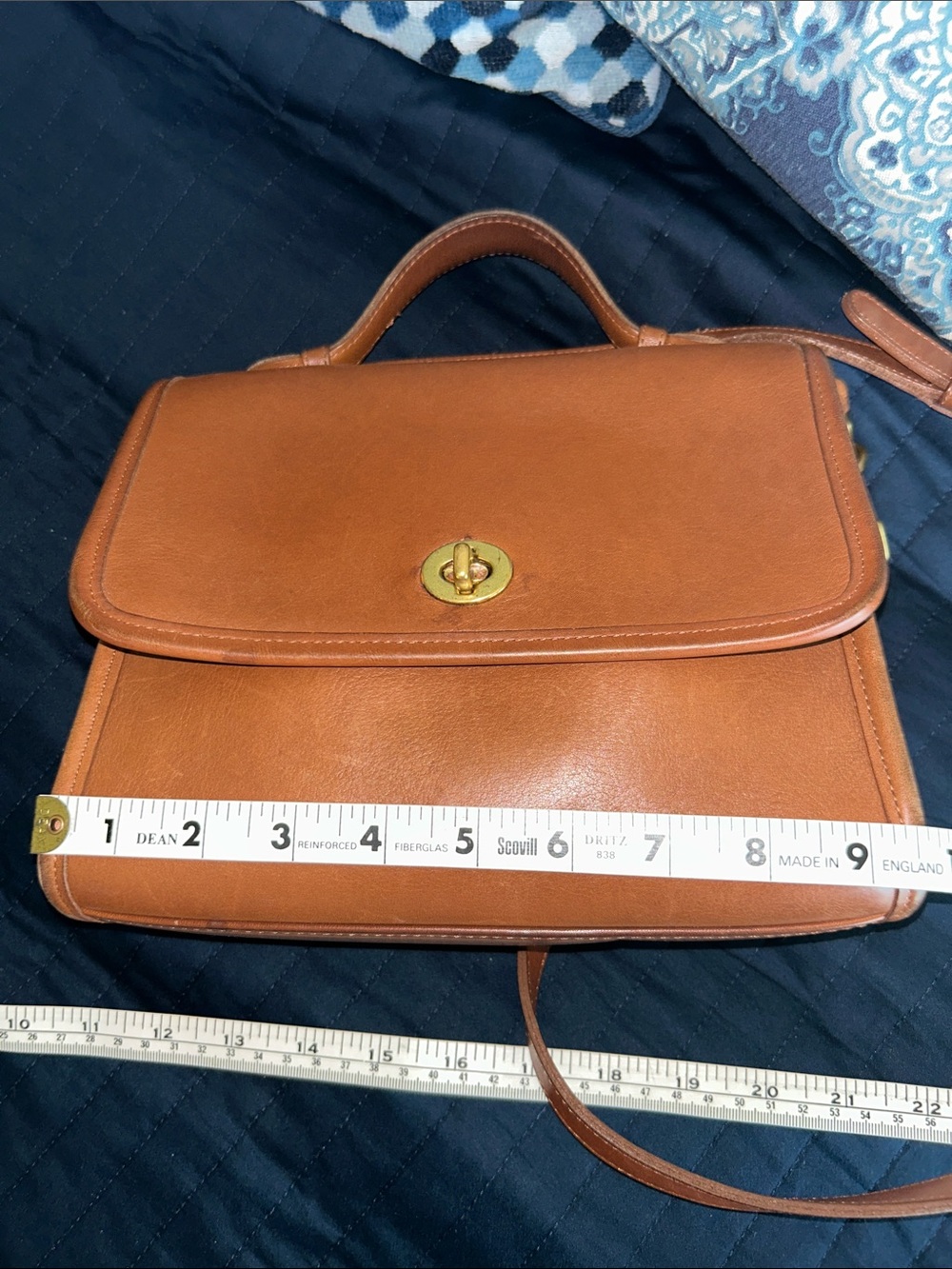 Vintage Coach Leather Shoulder Bag in Cognac Brown - Classic Women's Crossbody - Picture 7 of 9